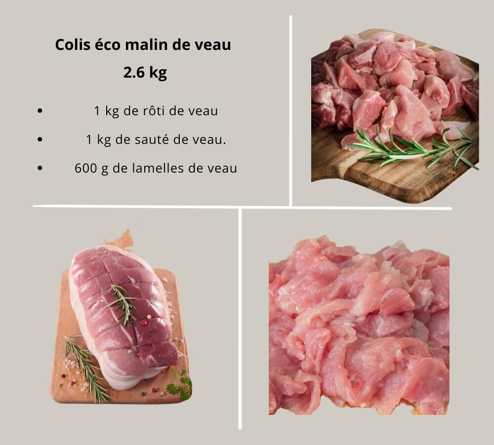 Colis éco malin de veau – 2.6 kg