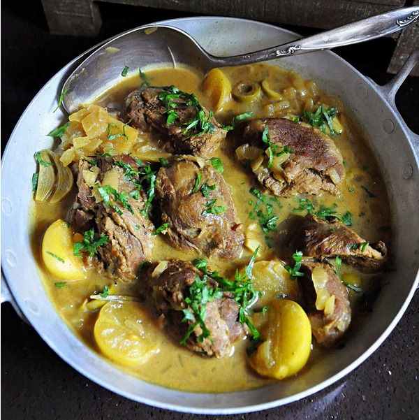 Joues de porc au citron confit