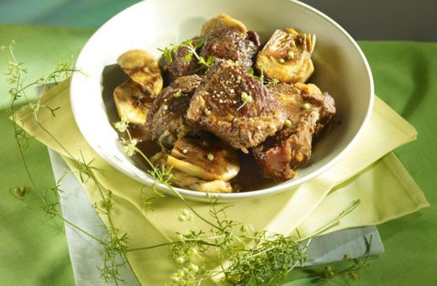 Tajine-boeuf-epices-douces-artichauts-la-viande-1 Tagine de bœuf aux épices douces et artichauts