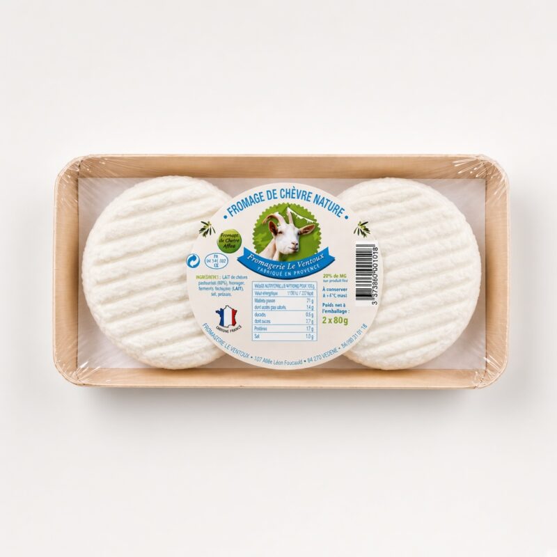 Fromage de chèvre Nature — plateau 80 g × 2